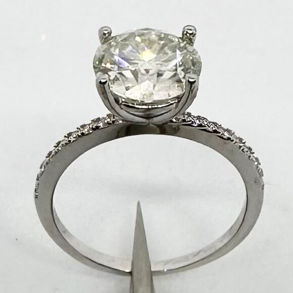 Moissanite Diamond Engagement Ring 2 Ct Brilliant 18K Finish GRA Size 8 - Picture 2 of 12